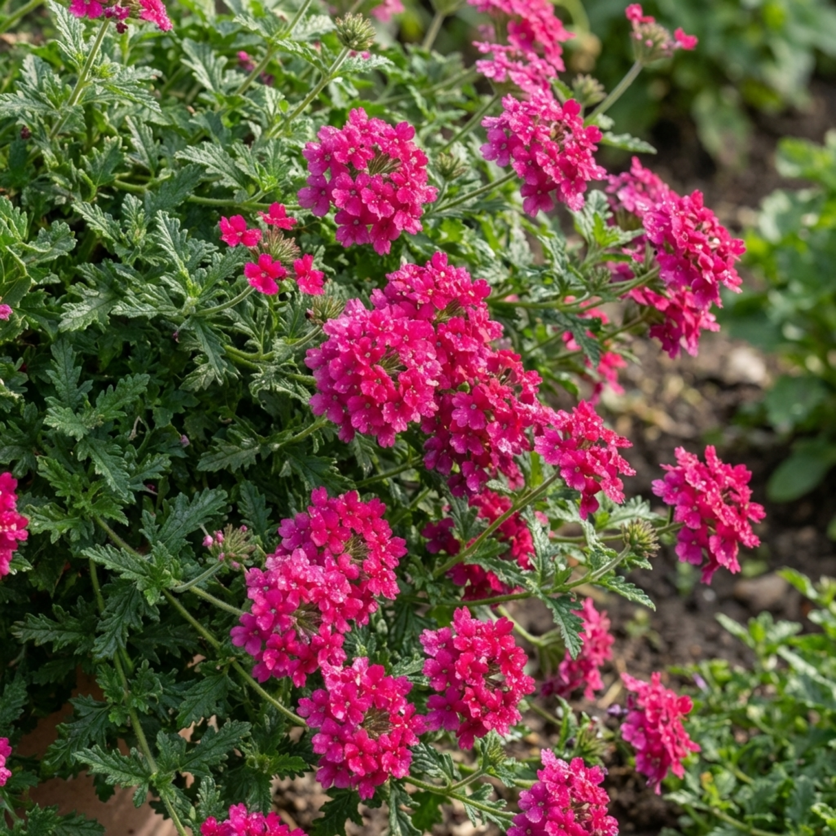 Set of 3 or 6 Verbena Trailing Magelana Hot Rose Plants, Summer Bedding Garden Ready, 10.5cm Root-Ball - Frankton's