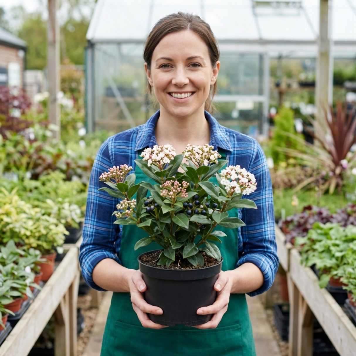 Set of 3 or 6 Viburnum Tinus Evergreen Privacy Hedge Plants, Hardy Winter Flowering Garden Shrub, Outdoor Garden Ready, 1 Litre Root-Ball - Frankton's