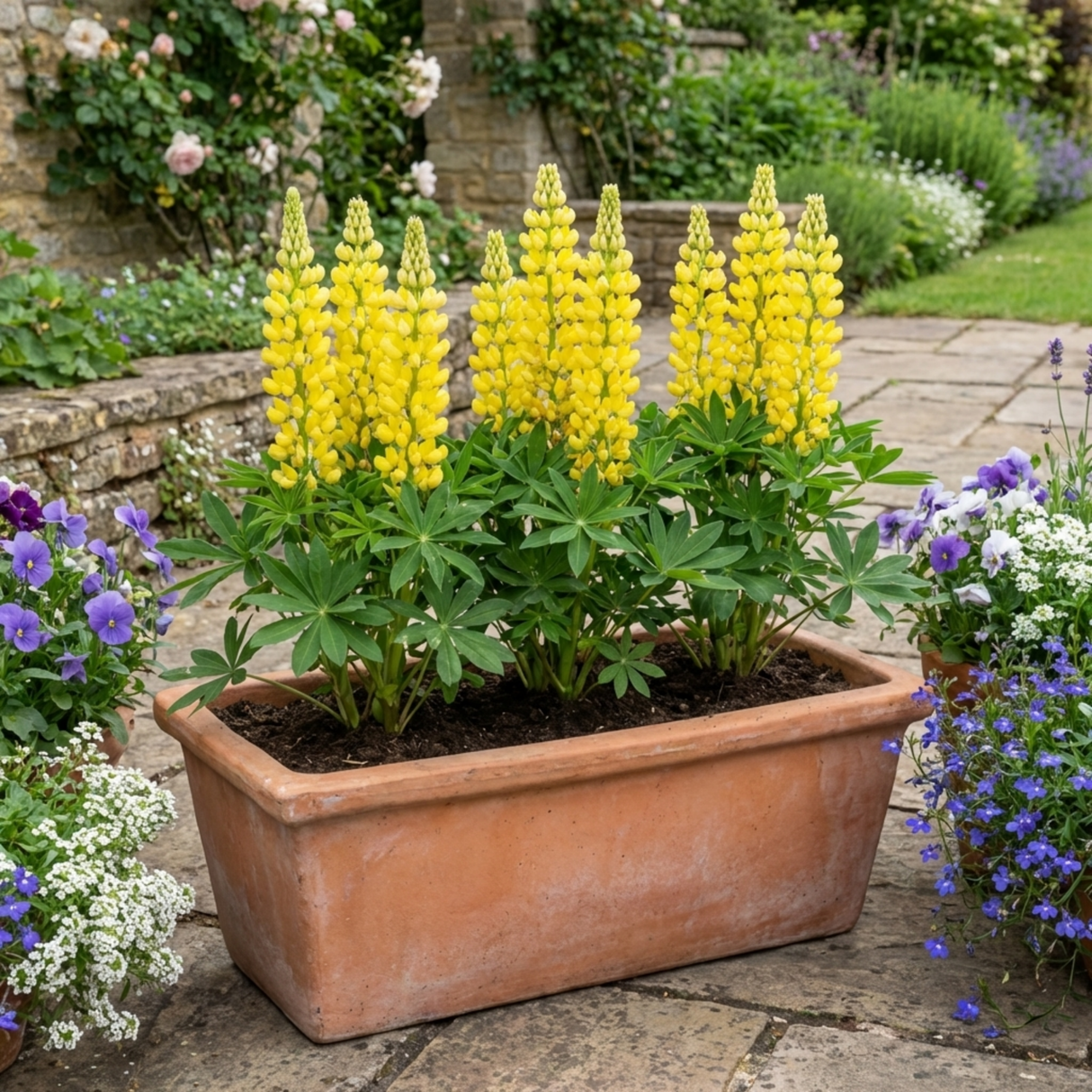 Set of 3 or 6 Yellow Lupin Perennial Plants, Hardy Cottage Garden Ready, Summer Flowering, 1 Litre Root Ball - Frankton's