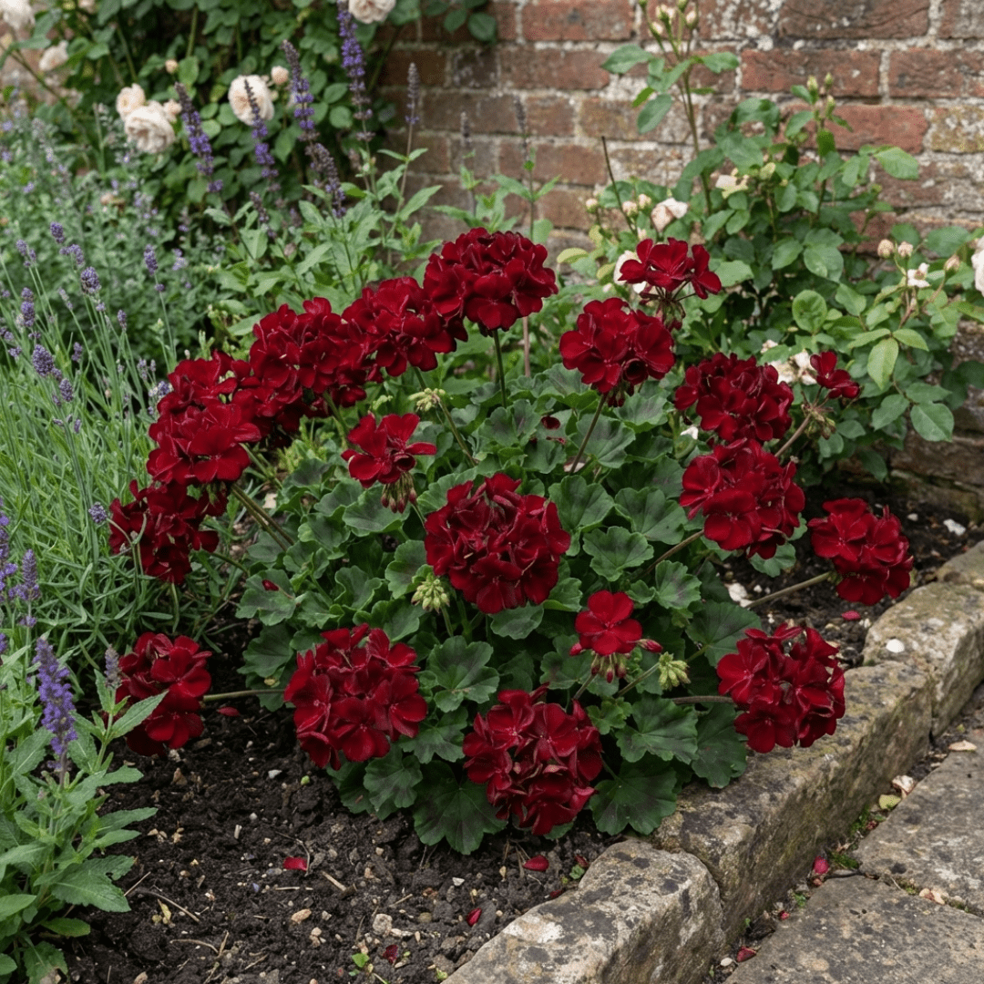 Set of 6 Large Plants-Geranium Calliope Dark Red, Ready To Plant In Your Garden - Frankton's