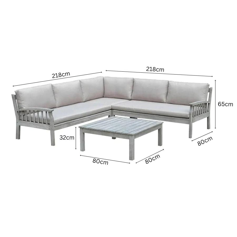 Dorset Corner Sofa and Table Set - Grey - Frankton's