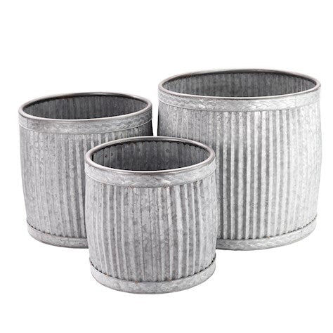Vintage Dolly Planters, Set of Three, Antique Galvanised - Frankton's