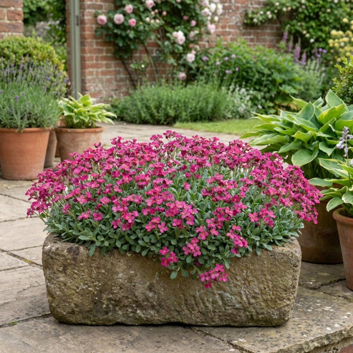 1 Arabis Aubrieta Deep Rose Plant, Hardy Evergreen Alpine Perennial, 2 Litre Root Ball - Frankton's