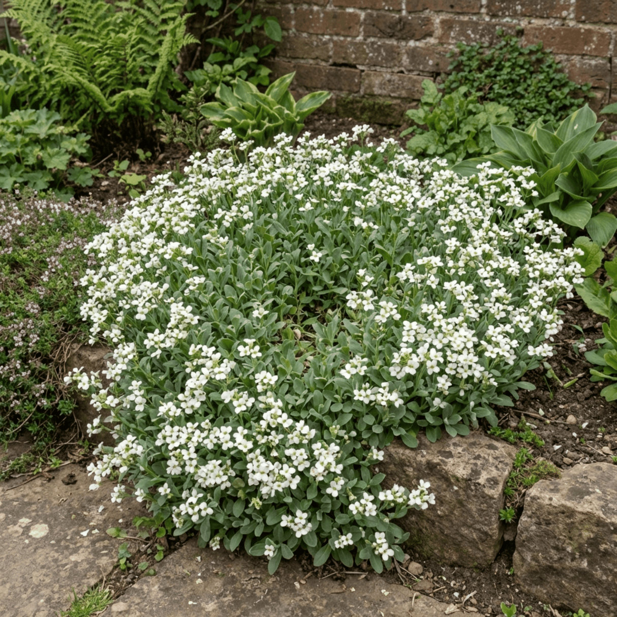 1 Arabis Aubris White Rockcress Plant, Hardy Alpine Perennial Ground Cover, 2L Root Ball - Frankton's