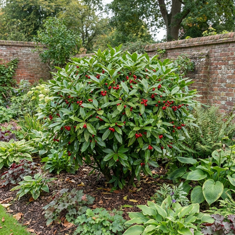 1 Aucuba Japonica Rozannie Plant, Hardy Evergreen Shrub, Outdoor Garden Ready, 3 Litre Root Ball - Frankton's