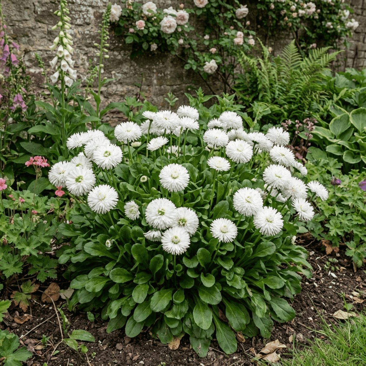 1 Bellis Habanera White English Daisy Plant, Outdoor Garden Ready, Spring & Autumn Bedding, 2Ltr Root-Ball - Frankton's
