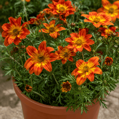 1 Bidens Taka Tuka Red Yellow Brush Trailing Plant, Bee Friendly Outdoor Summer Flowering, 21cm Root-ball - Frankton's