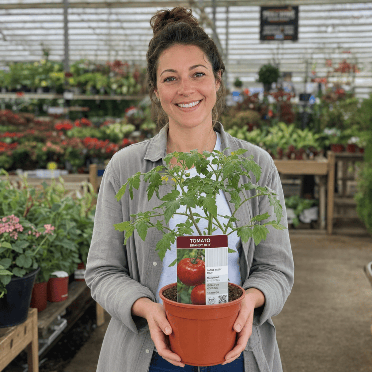 1 Brandy Boy Beefsteak Tomato Plant, Outdoor Garden Ready, High Yield Vegetable, 2Ltr Root Ball - Frankton's