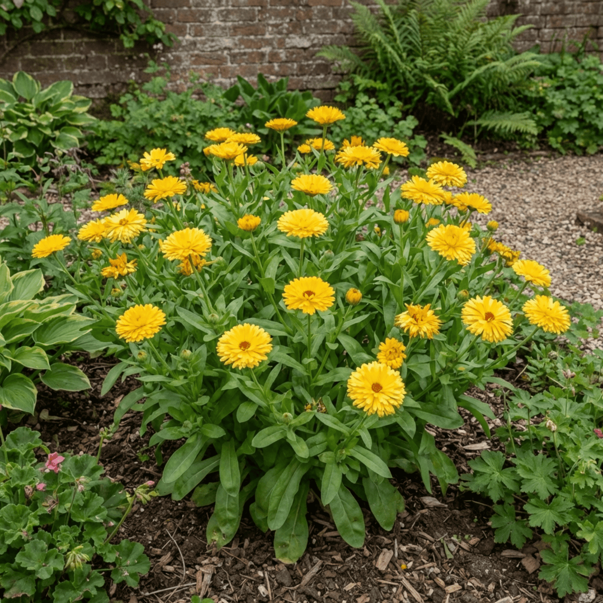 1 Calendula Fiesta Yellow Pot Marigold Plant, Spring & Autumn Bedding, Pollinator Friendly, 2 Litre Root Ball - Frankton's