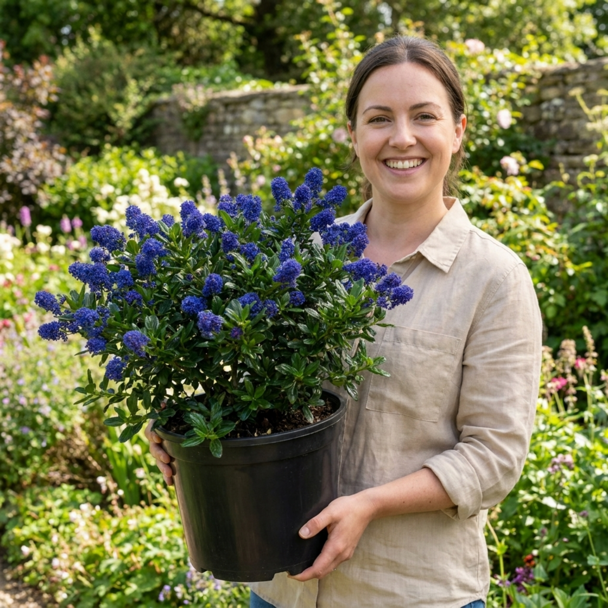 1 Ceanothus Concha, 7.5 Litre Californian Lilac, Blue Flowering Evergreen Shrub, Root-Ball - Frankton's