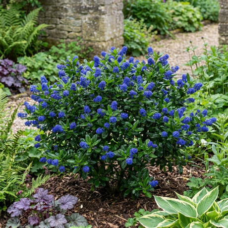 1 Ceanothus Puget Blue Plant | California Lilac Hardy Evergreen Blue Flowering Shrub, 3L Root-Ball - Frankton's