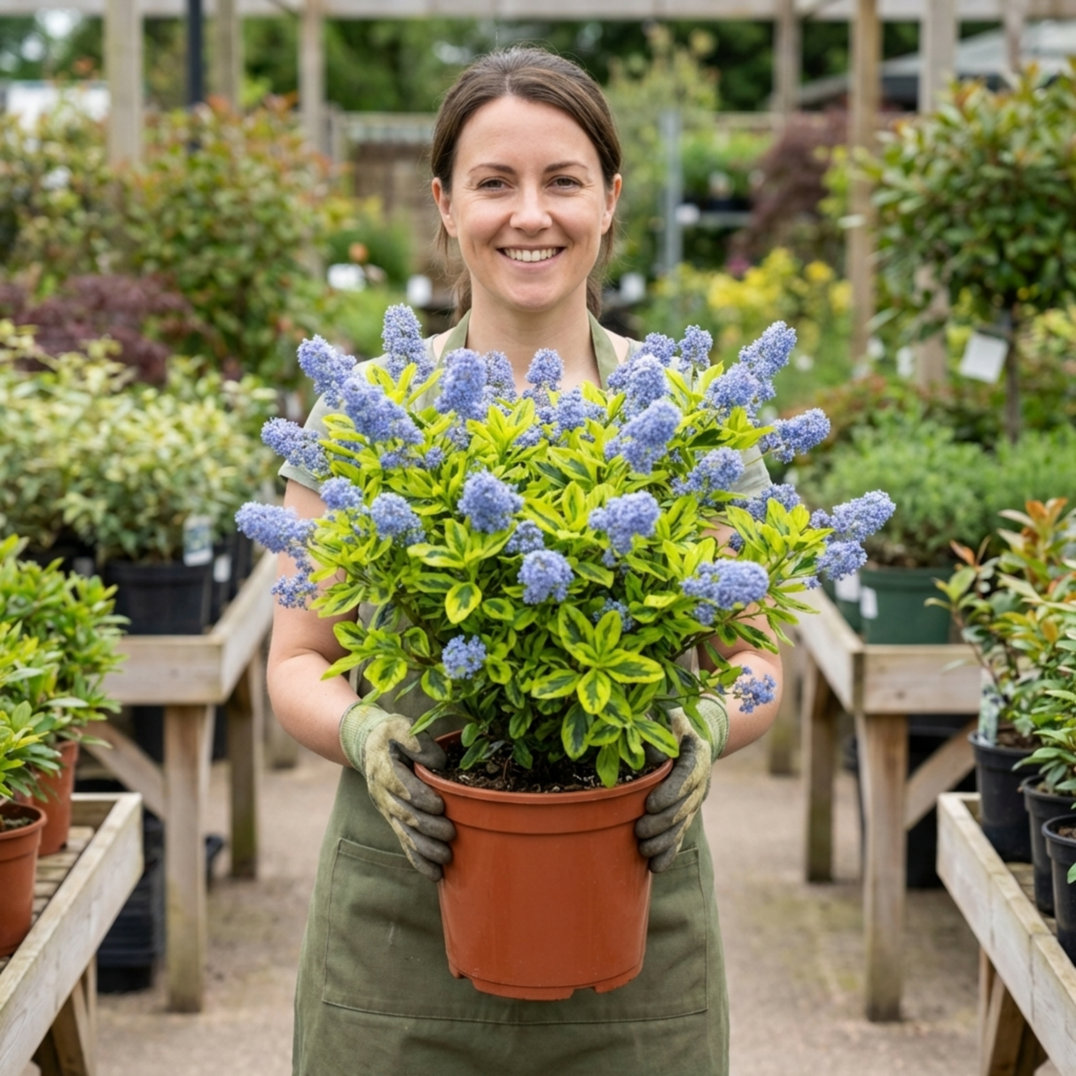 1 Ceanothus Thyrsiflorus Zanzibar California Lilac Plant, Hardy Evergreen Blue Flowering Shrub, 3L Root-Ball - Frankton's