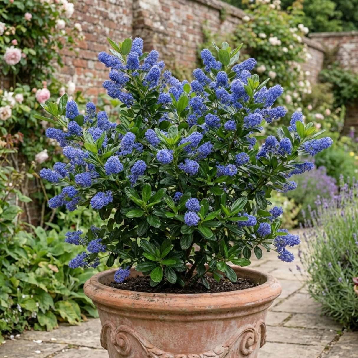 1 Ceanothus Thyrsiflorus Zanzibar California Lilac Plant, Hardy Evergreen Blue Flowering Shrub, 3L Root-Ball - Frankton's