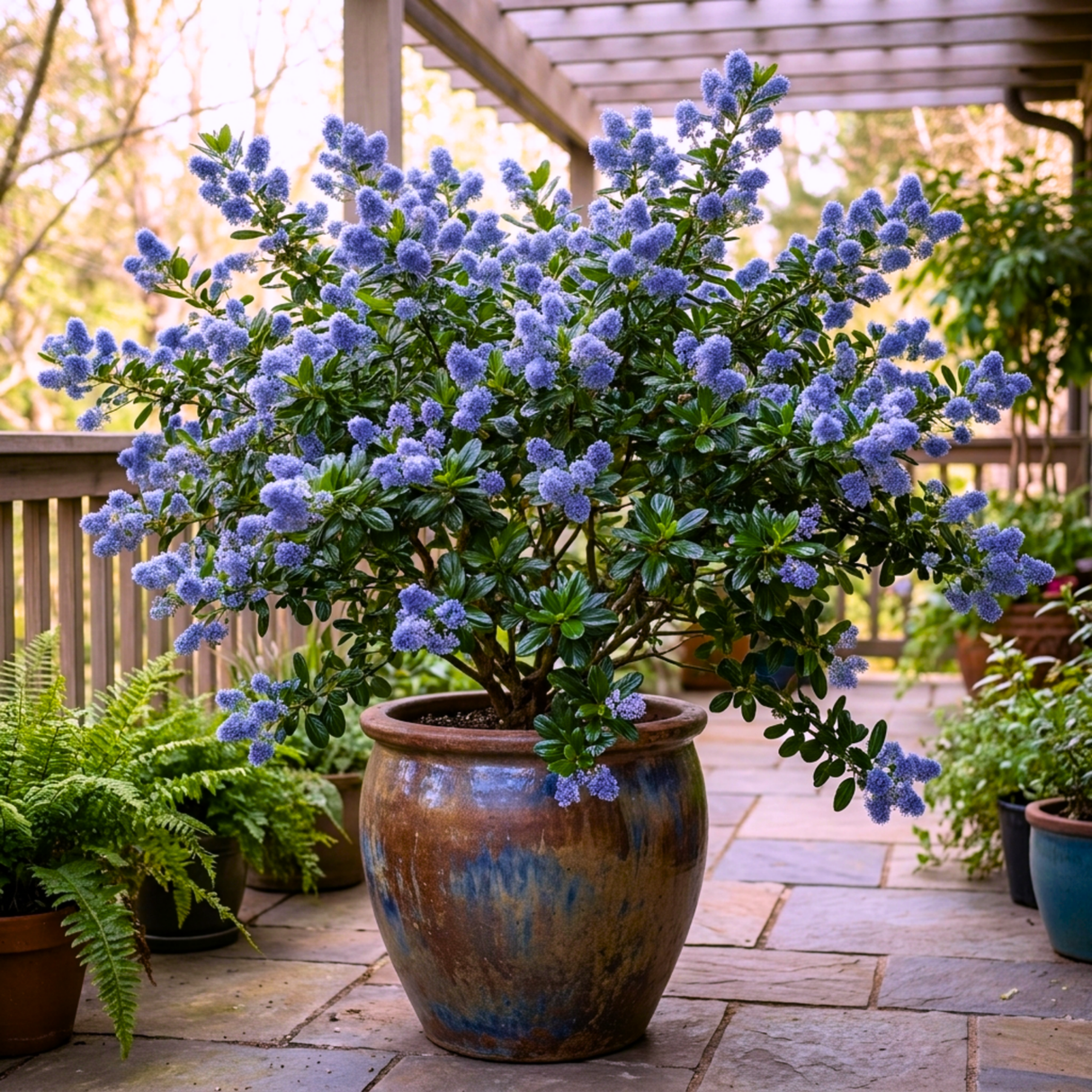 1 Ceanothus Yankee Point, 7.5 Litre Root Ball, Evergreen Californian Lilac, Blue Flowering Shrub - Frankton's