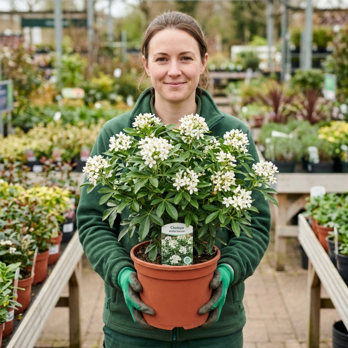 1 Choisya White Dazzler Plant, Fragrant Hardy Evergreen Garden Shrub, Mexican Orange Blossom, 3L Root Ball - Frankton's
