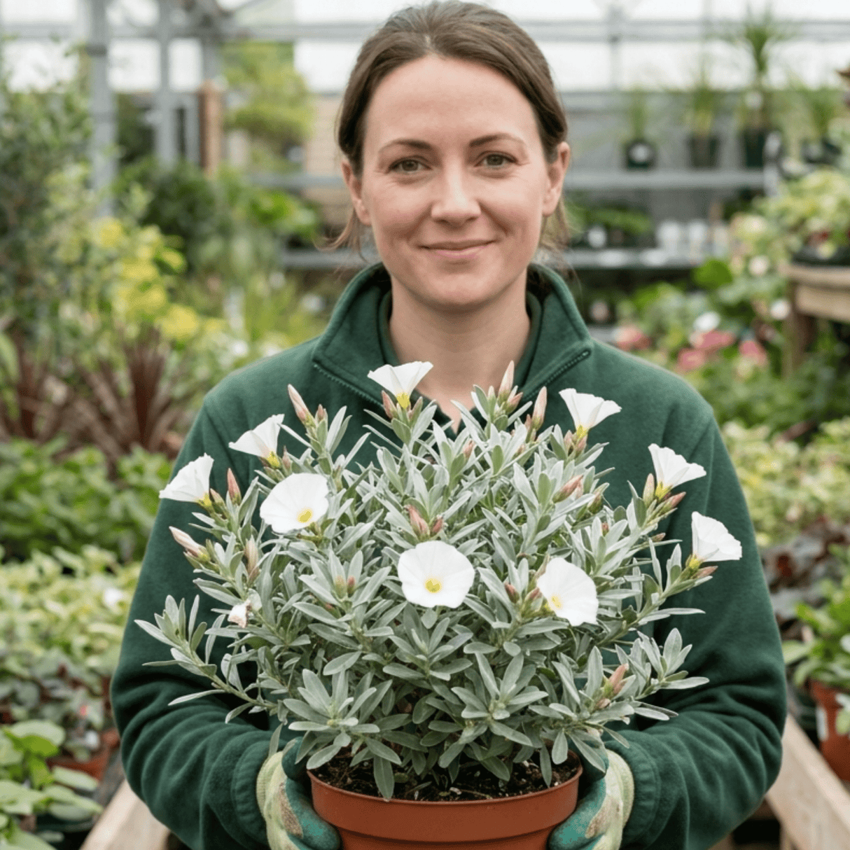 1 Convolvulus Cneorum Silver Bush Plant, Hardy Evergreen White Flowering Shrub, 2L Root-Ball - Frankton's