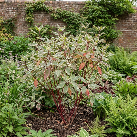 1 Cornus Alba Elegantissima Variegated Dogwood Shrub, Hardy Garden Ready, 3 Litre Root Ball - Frankton's