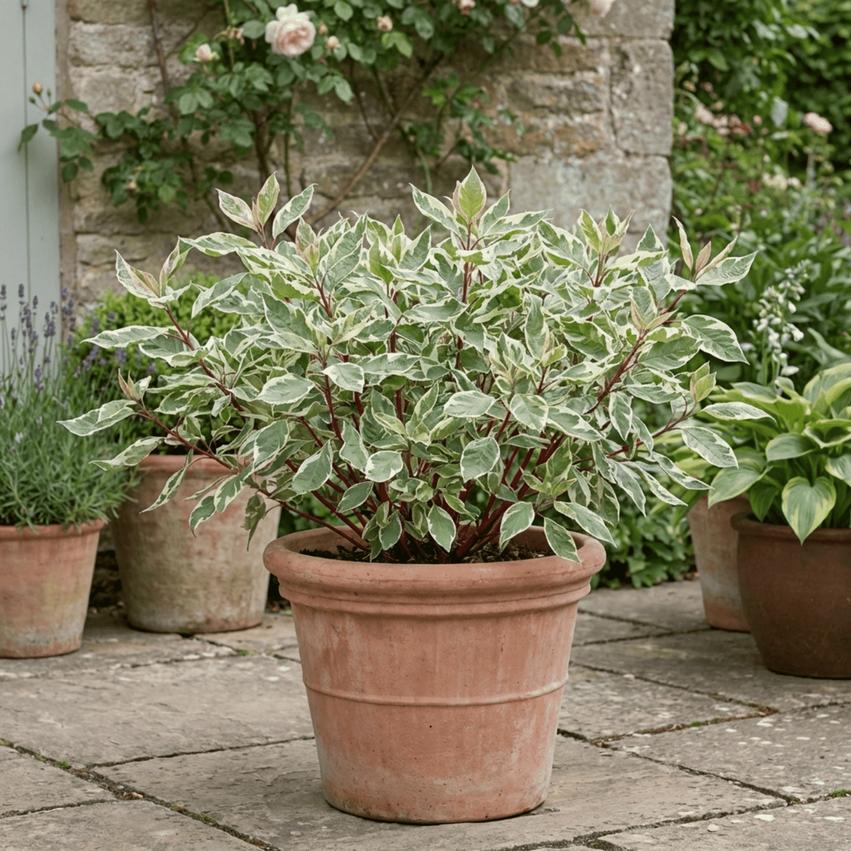 1 Cornus Alba Elegantissima Variegated Dogwood Shrub, Hardy Garden Ready, 3 Litre Root Ball - Frankton's