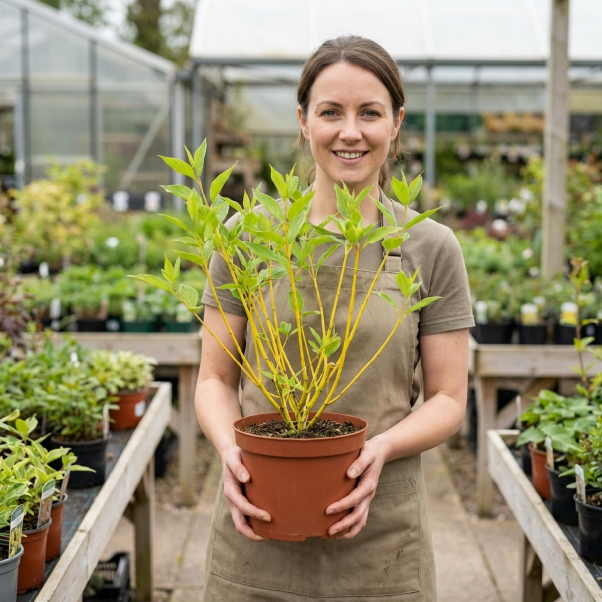 1 Cornus Flaviramea Yellow Twig Dogwood Plant, Hardy Winter Stem Shrub, 3 Litre Root Ball - Frankton's