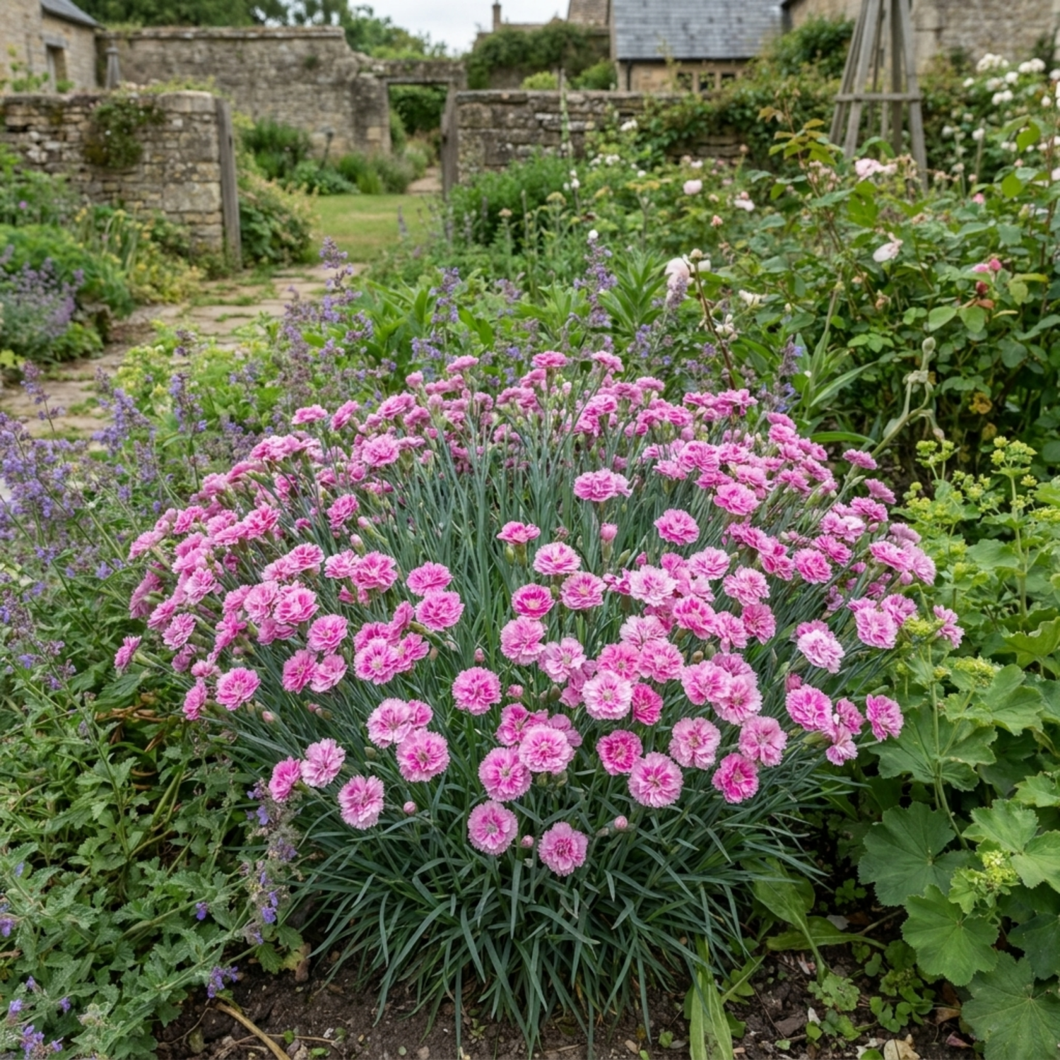 1 Cottage Pink Dianthus Pink Celebration, Fragrant Hardy Perennial Outdoor Garden Plant, 5L Root-Ball - Frankton's