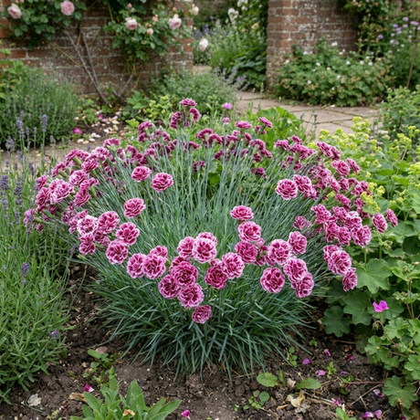 1 Cottage Pink Dianthus Sugar Plum Plant, Fragrant Hardy Perennial, Summer Flowering, 5L Root Ball - Frankton's