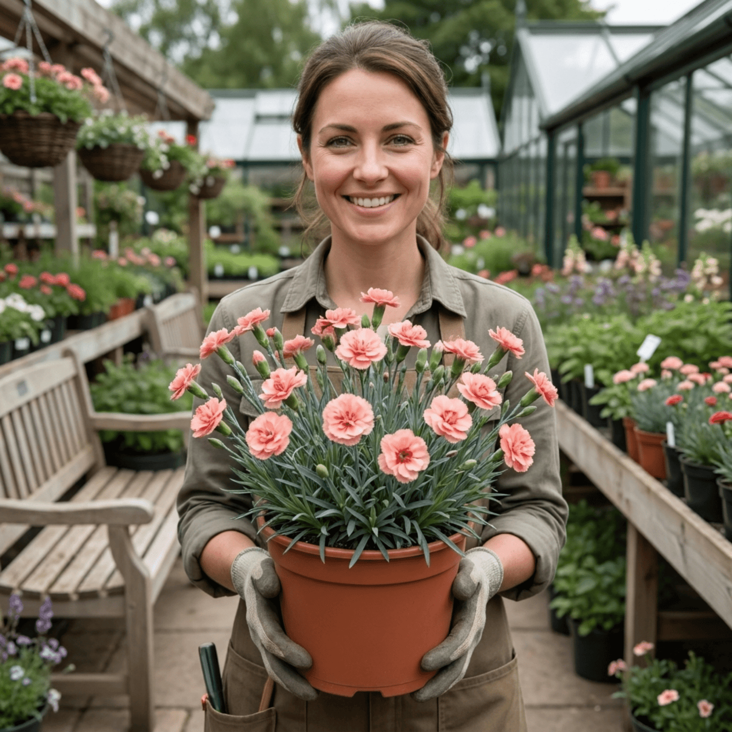 1 Cottage Pinks Dianthus Sugar Coral, Fragrant Hardy Summer Flowering Perennial Garden Plant, 17cm Root-Ball - Frankton's