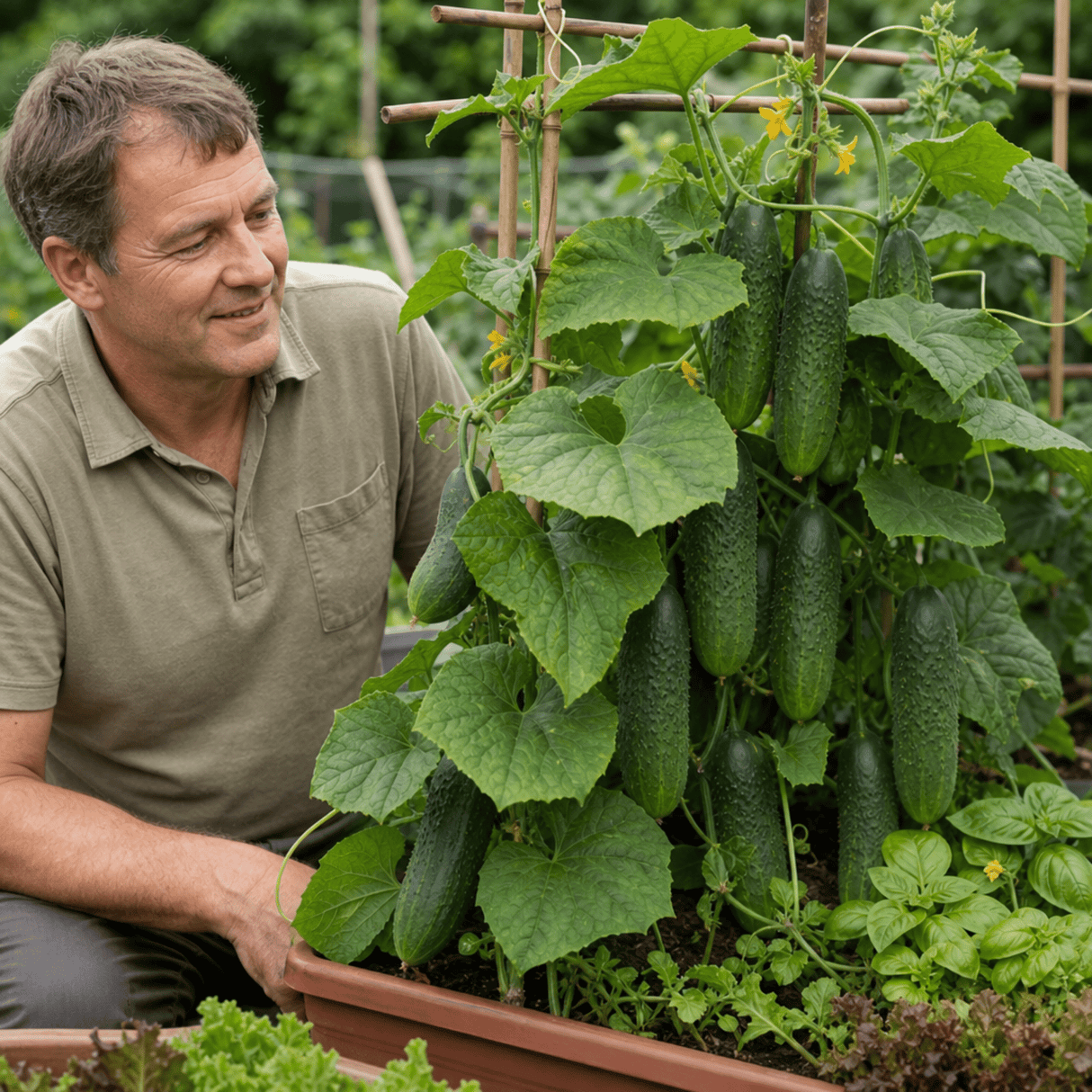 1 Cucumber Tasty Green Plant, Grow Your Own Fresh Cucumbers, Garden Ready, 2 Litre Root Ball - Frankton's