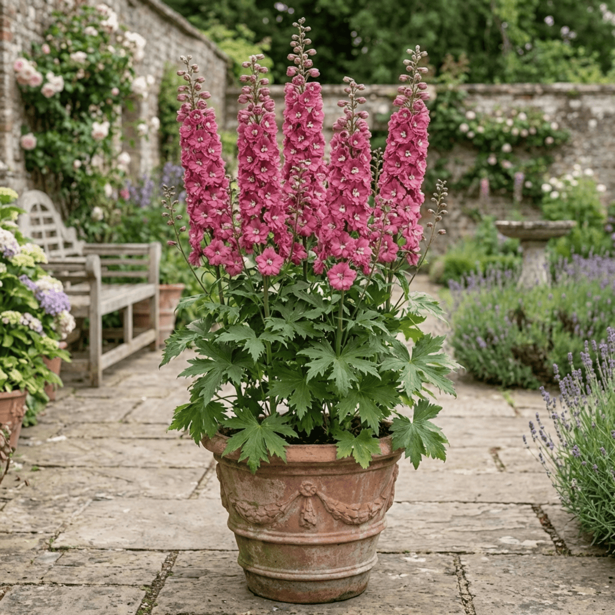 1 Delphinium Pixie Rose Rocket Hardy Perennial Plant, Cottage Garden Summer Flowering, 19cm Root-Ball - Frankton's