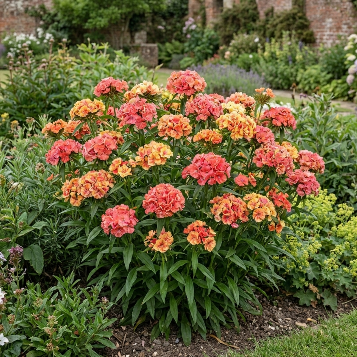 1 Dianthus Tequila Sunrise Plant, Fragrant Summer Flowering Perennial, Hardy Garden Ready, 5L Root Ball - Frankton's