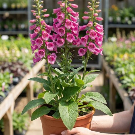 1 Digitalis Hanabee Deep Rose Foxglove Plant, Bee Friendly Hardy Perennial, 2 Litre Root Ball - Frankton's