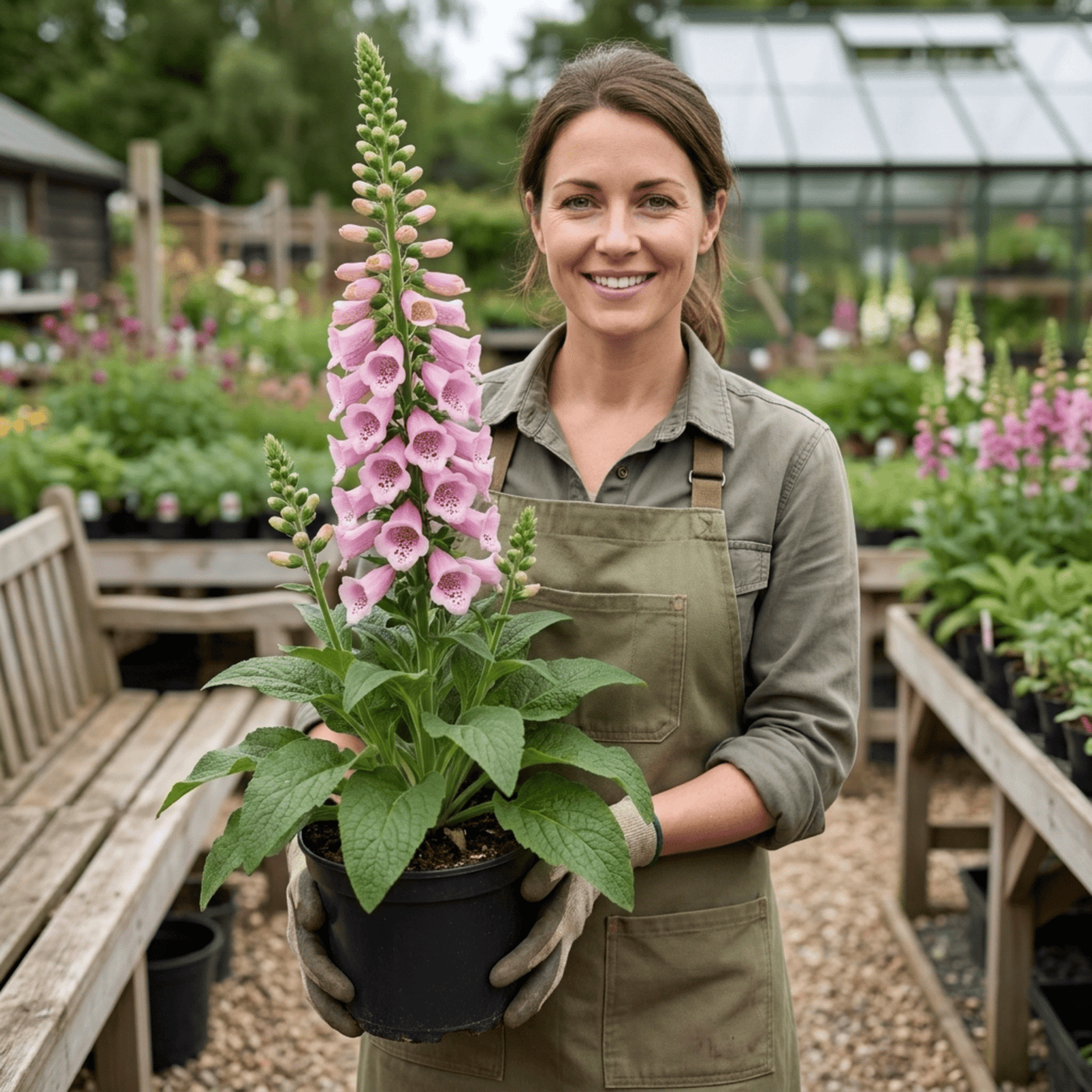 1 Digitalis Hanabee Pink Foxglove Plant, Hardy Perennial for Cottage Garden, 2Ltr Root Ball - Frankton's