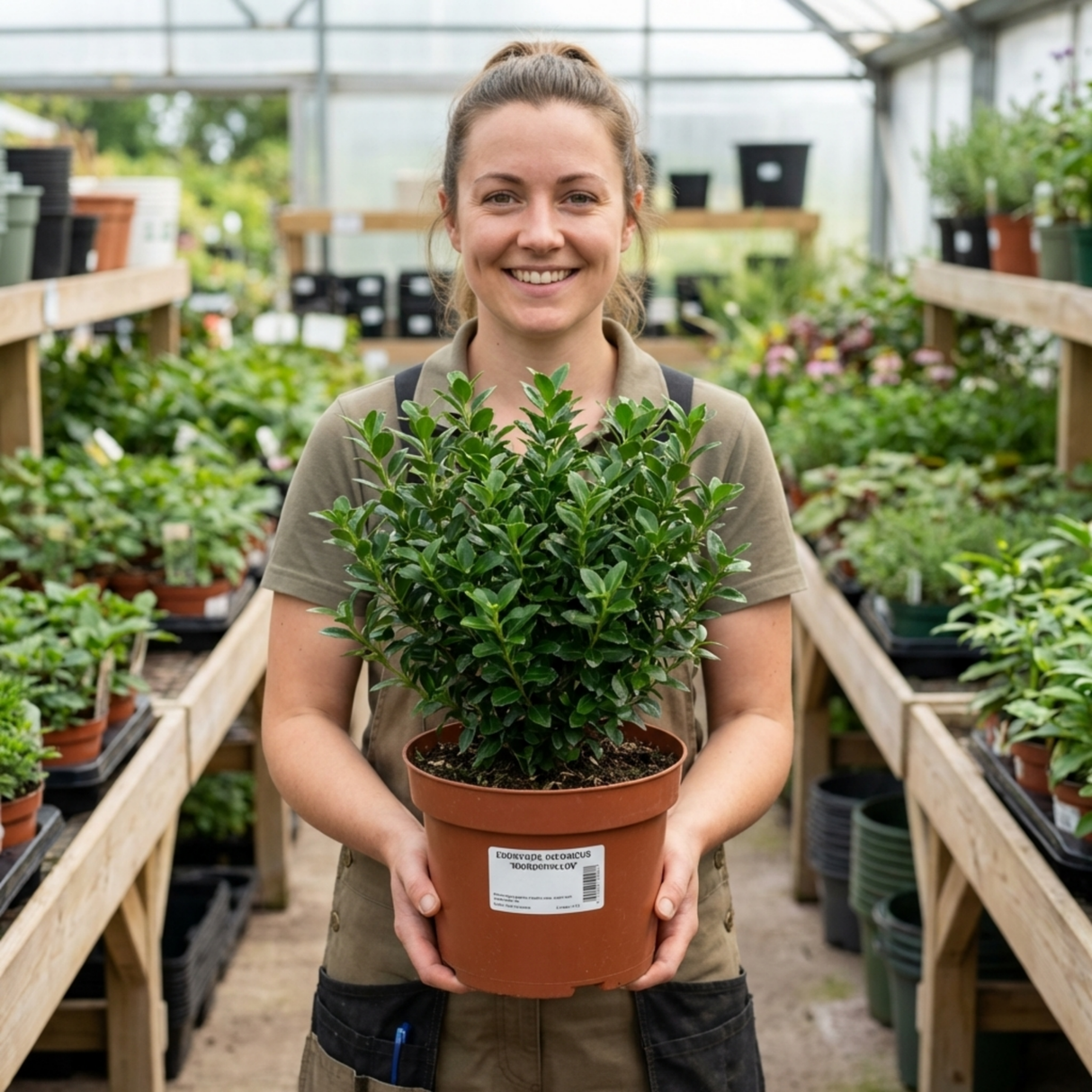 1 Euonymus Microphyllus Evergreen Hedge Plant, Hardy Low Maintenance Garden Shrub, 17cm Root-Ball - Frankton's