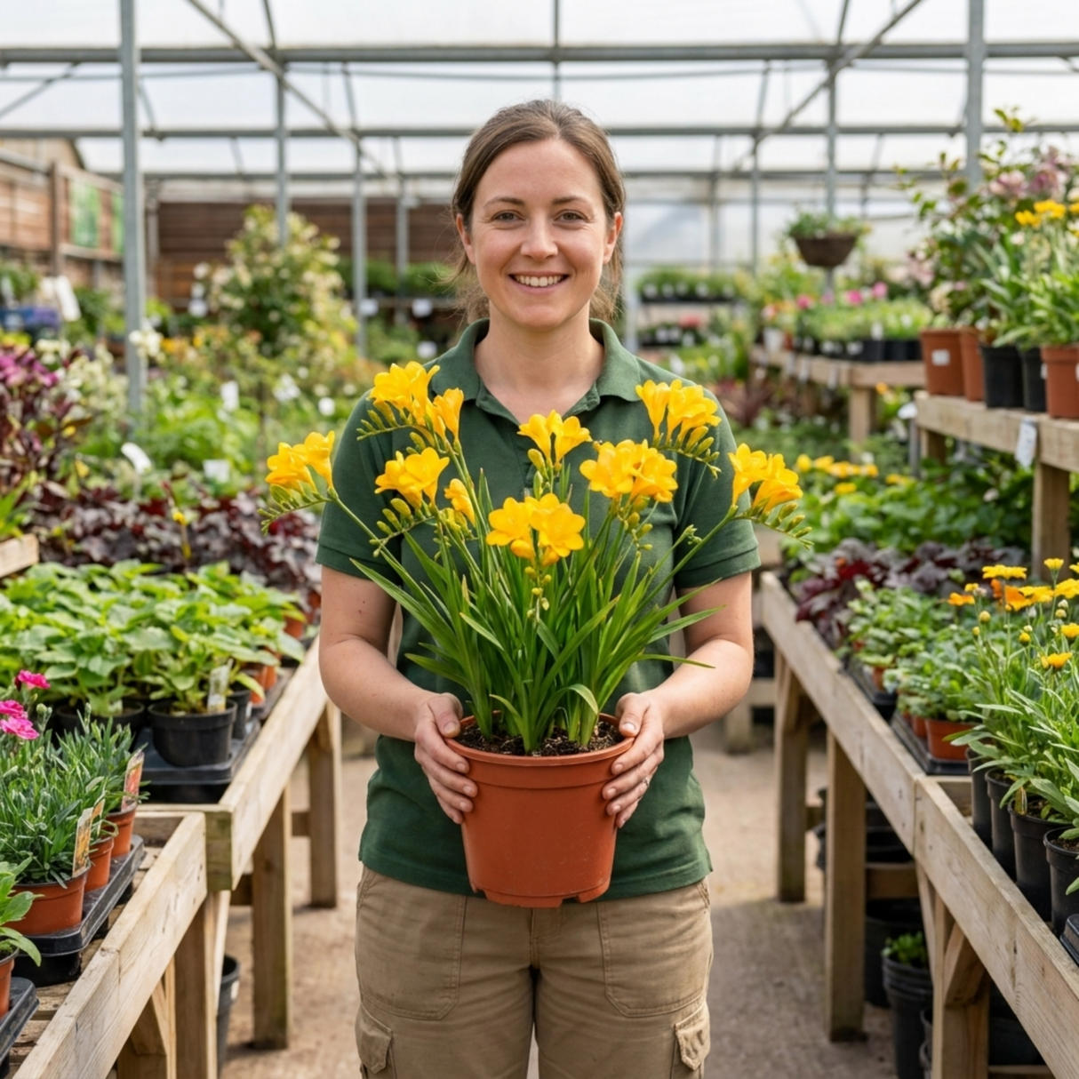1 Freesia Gold River Outdoor Garden Plant, Fragrant Hardy Summer Flowering Perennial, 2 Litre Root Ball - Frankton's
