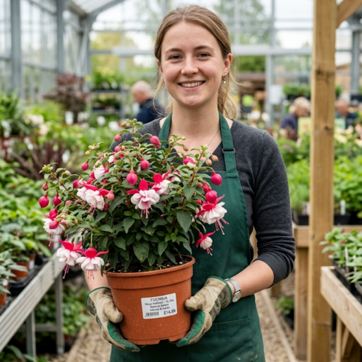 1 Fuchsia Alice Hoffman Hardy Perennial Flowering Plant, Outdoor Garden Ready, 3 Litre Root-Ball - Frankton's