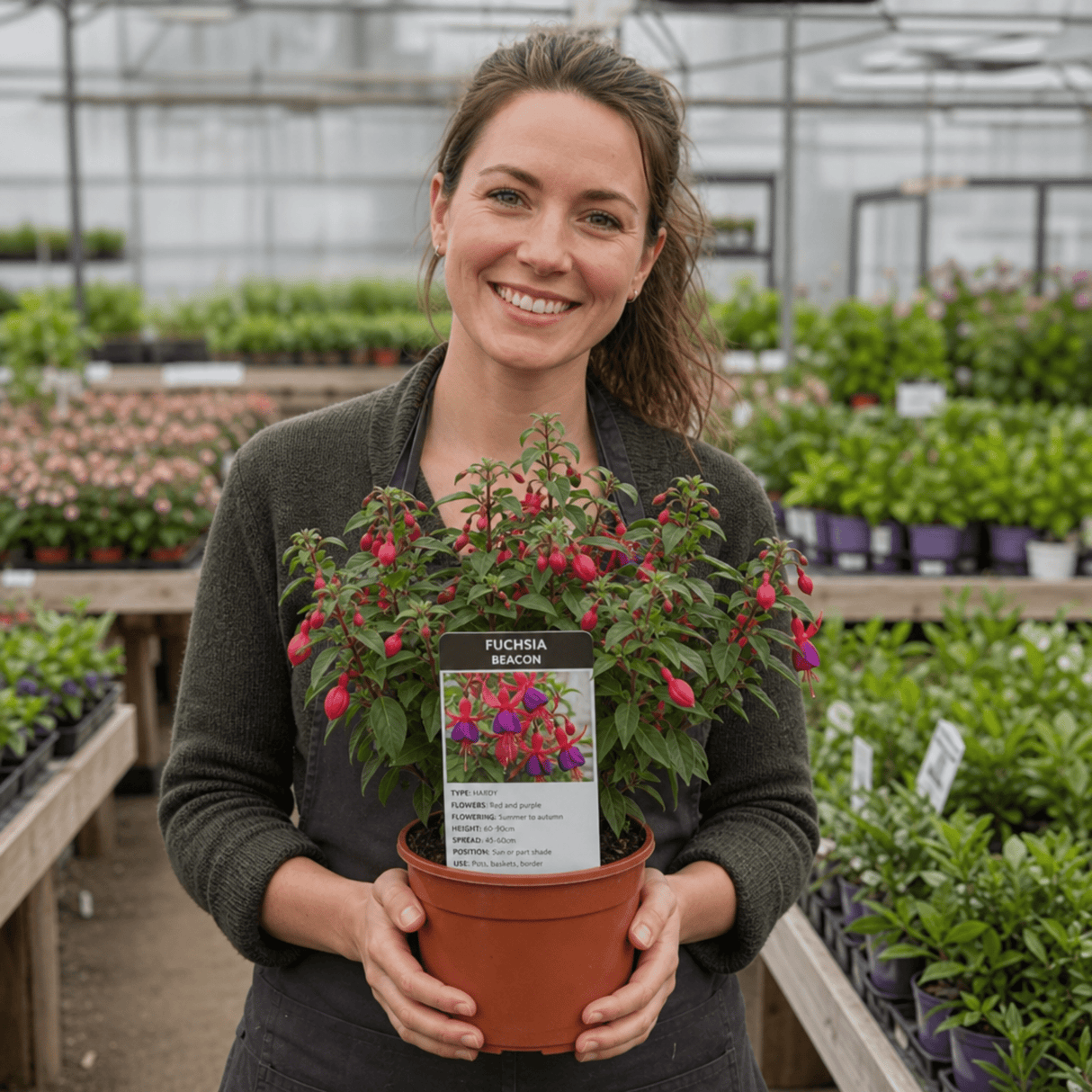1 Fuchsia Beacon Hardy Perennial Plant, Summer Flowering, Outdoor Garden Ready, 3 Litre Root Ball - Frankton's