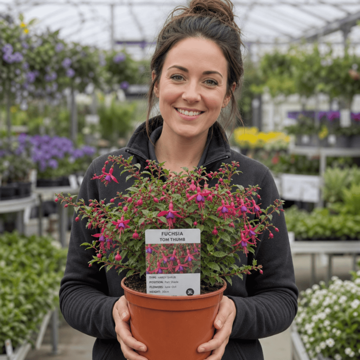 1 Fuchsia Tom Thumb Hardy Perennial Flowering Plant, Outdoor Garden Ready, 3 Litre Root-Ball - Frankton's