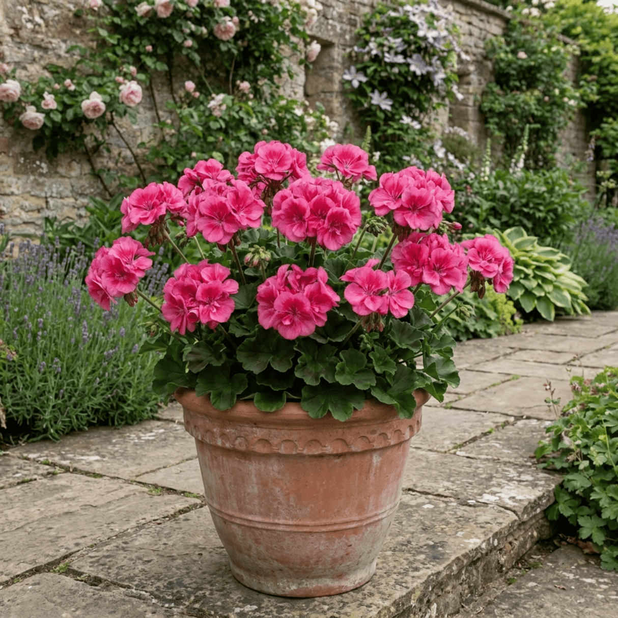1 Geranium Calliope Deep Rose, Premium Large Flowering Summer Bedding Plant, 5L Root-Ball - Frankton's