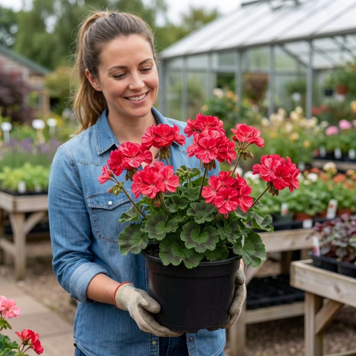 1 Geranium Calliope M Red Splash, Hardy Outdoor Summer Flowering Patio Plant, 5 Litre Root-Ball - Frankton's
