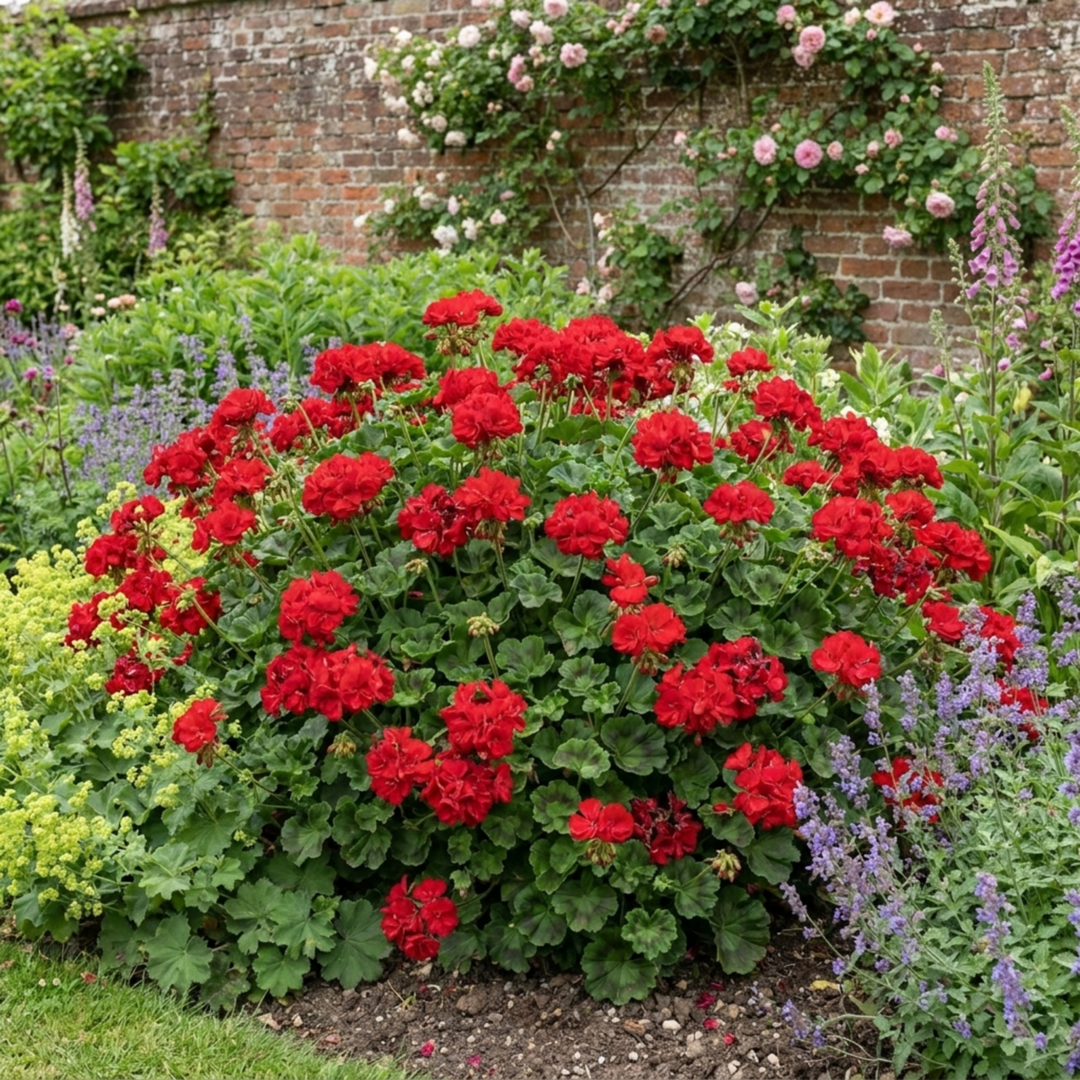 1 Geranium Calliope M Scarlet Red Plant, Large Flowering Summer Garden Ready, 5 Litre Root-Ball - Frankton's
