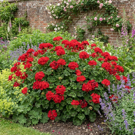 1 Geranium Calliope M Scarlet Red Plant, Large Flowering Summer Garden Ready, 5 Litre Root-Ball - Frankton's