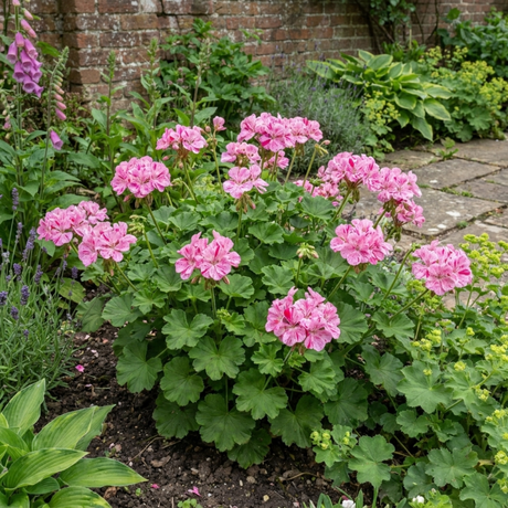 1 Geranium Pretty Little Pink Splash, Summer Flowering Plant, Outdoor Garden Ready, 5 Litre Root-Ball - Frankton's