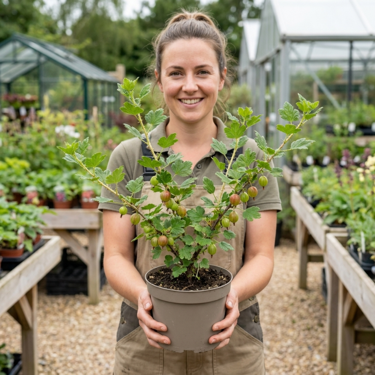1 Gooseberry Kamieniar Plant, Hardy Edible Fruit Bush, Outdoor Garden Ready, 17cm Root Ball - Frankton's