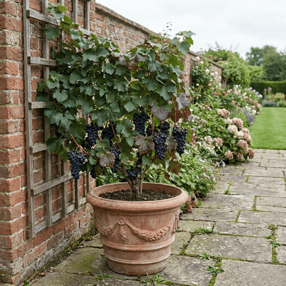1 Grape Vine Plant Vitis Black Hambourg, Hardy Outdoor Garden Ready, 3 Litre Root Ball - Frankton's