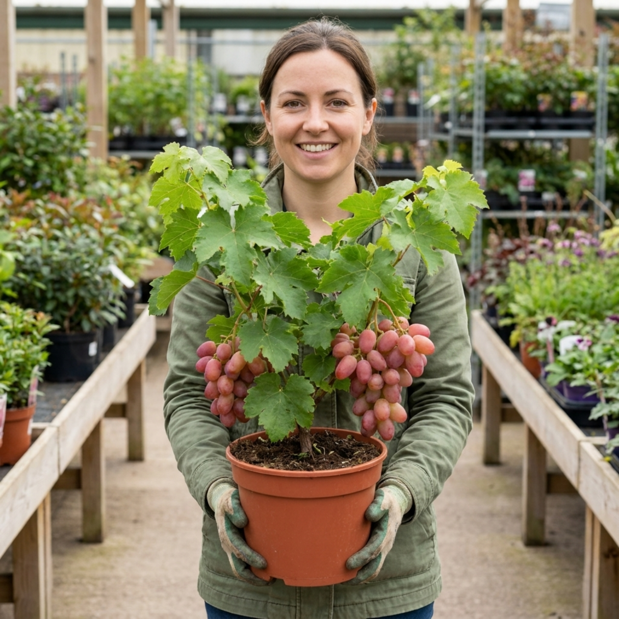 1 Grape Vitis Supernova Pink Plant, Outdoor Hardy Grape Vine for Garden, 3 Litre Root-Ball - Frankton's