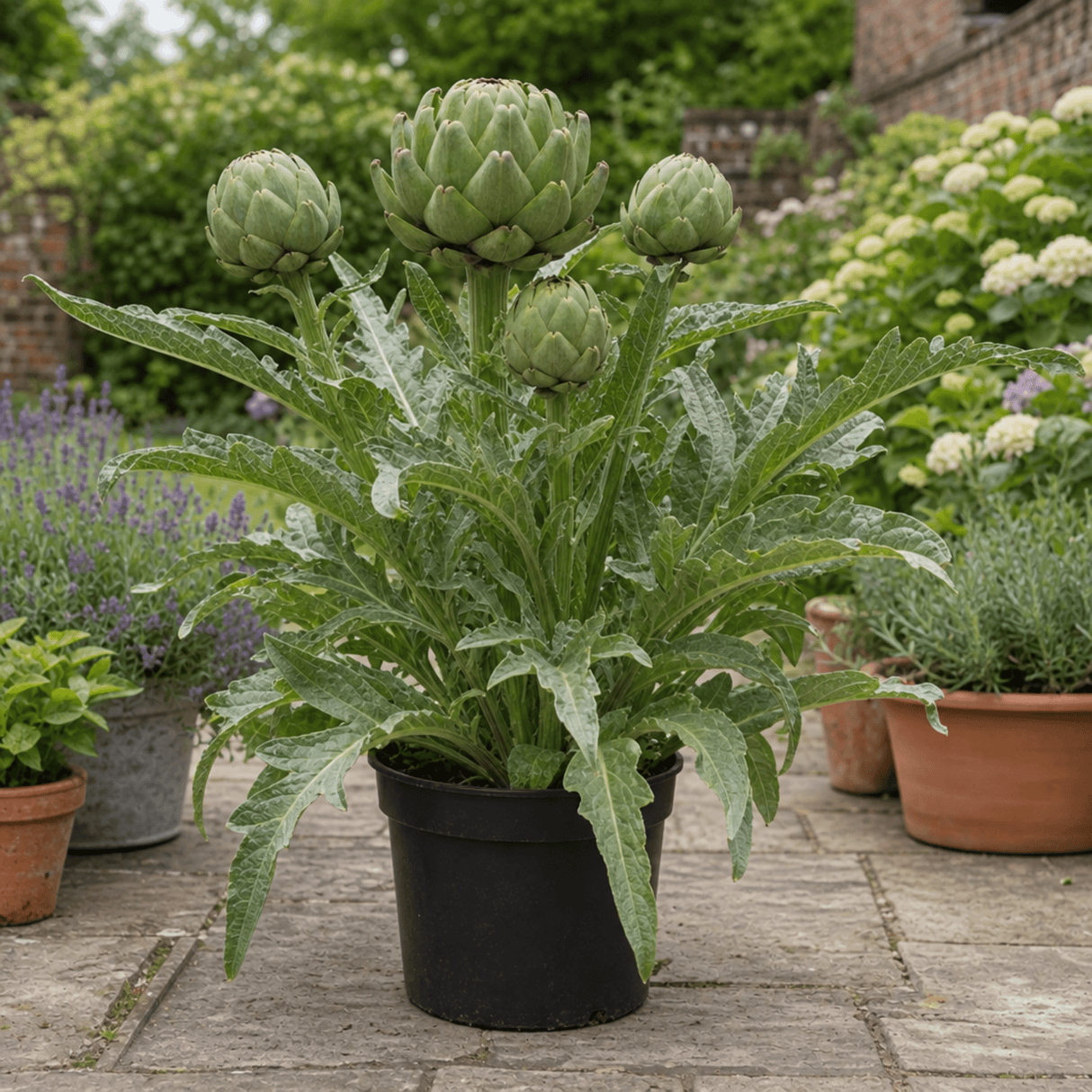 1 Green Globe Artichoke Live Plant, Hardy Perennial Vegetable, Outdoor Garden Ready, 2Ltr Root Ball - Frankton's