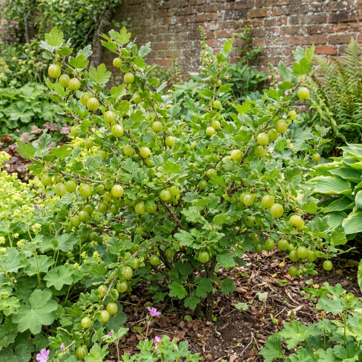1 Green Gooseberry Bush, Hardy Self Fertile Fruit Plant, Outdoor Garden Ready, 5 Litre Root Ball - Frankton's