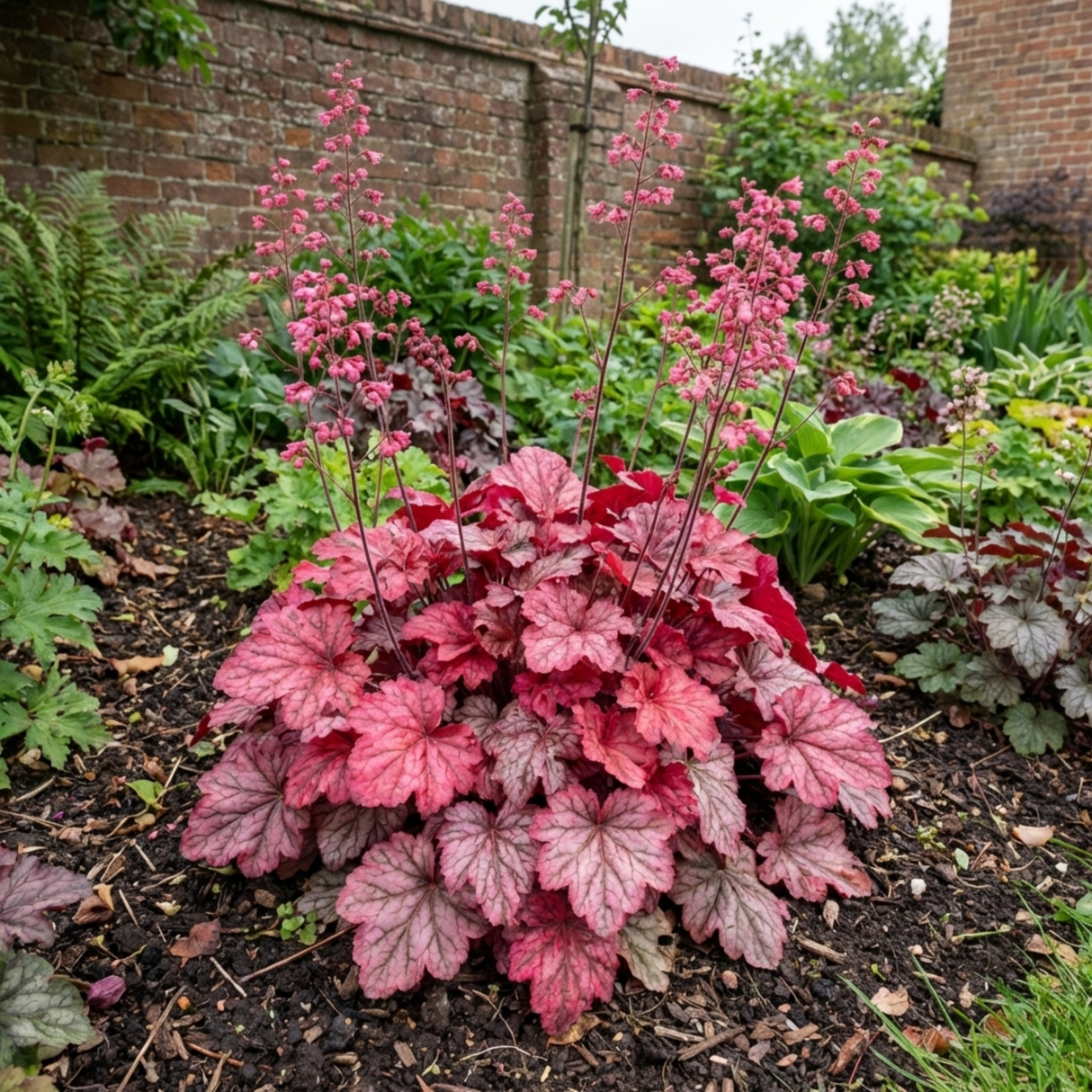 1 Heuchera Pink Fizz Coral Bells Plant, Hardy Evergreen Perennial, 17cm Root Ball - Frankton's