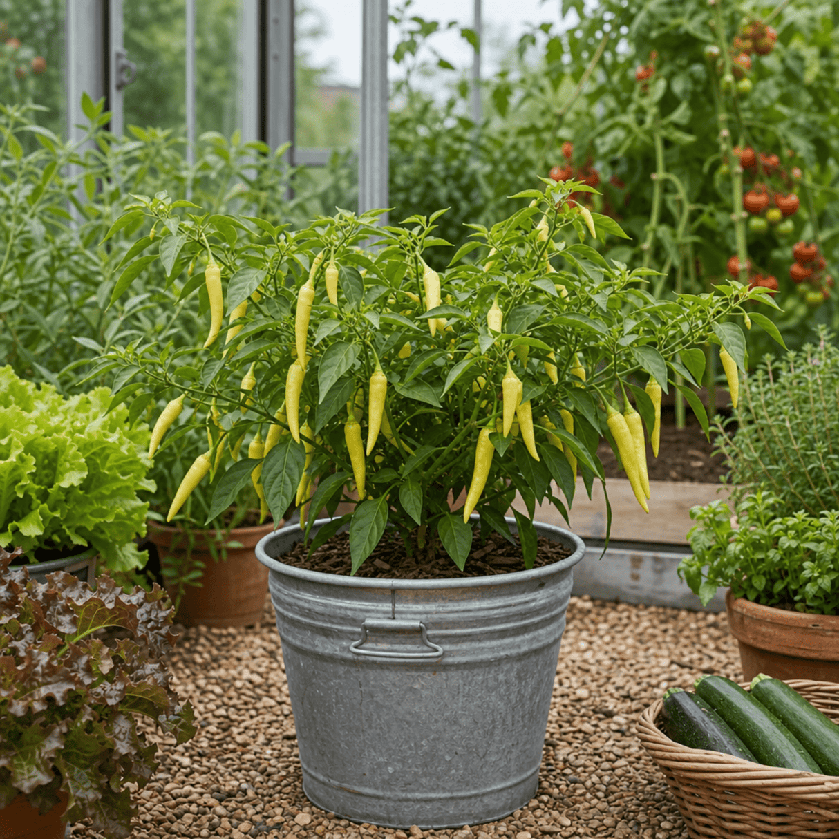 1 Hungarian Hot Wax Chilli Pepper Plant, Outdoor Garden Ready, Grow Your Own Chilli, 2Ltr Root Ball - Frankton's