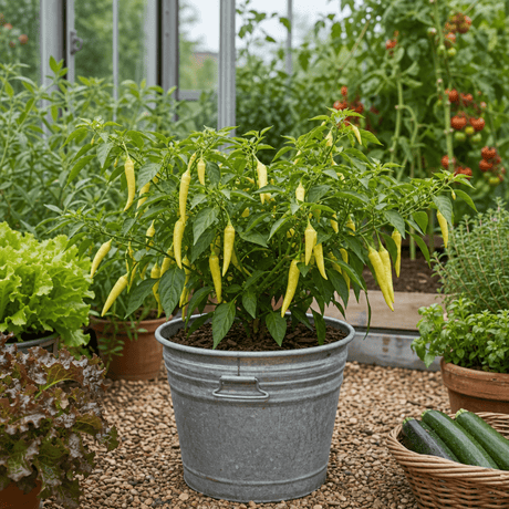 1 Hungarian Hot Wax Chilli Pepper Plant, Outdoor Garden Ready, Grow Your Own Chilli, 2Ltr Root Ball - Frankton's