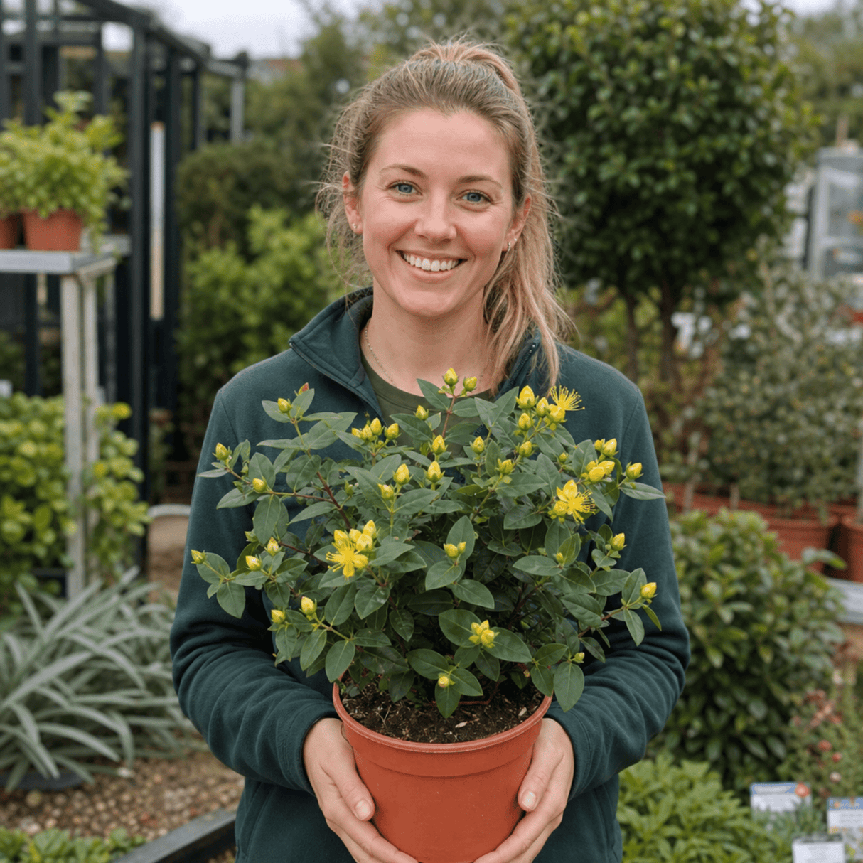 1 Hypericum Hidcote St Johns Wort Plant, Hardy Evergreen Yellow Flowering Shrub, 2 Litre Root Ball - Frankton's